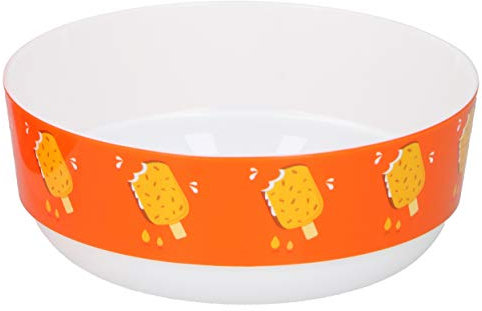 Cuisine Elegance Bowl 400 ml Polypropylene 12.8 cm White / Orange Set of 4