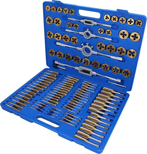 BRLLIANT TOOLS Brilliant BT101985 TiN Gewindeschneidwerkzeug-Satz, 110-tlg. [Powered by KS Tools] Jeu de tarauds 110 pièces [Alimenté