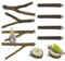 Allazone 10 Stück Sitzstangen Vögel, Naturholz Sitzstangen Natürlicher Sitzstangen für Vögel Holz, Vögel Spielzeug Vogel Papagei Schaukel Spielzeug
