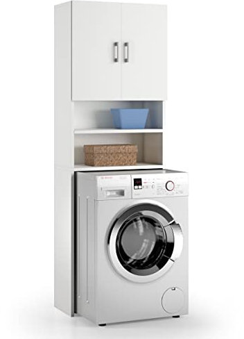 Yellow shop - Mobile colonna universale coprilavatrice asciugatrice L65xP32xH195 cm Laundrycompos Bianco