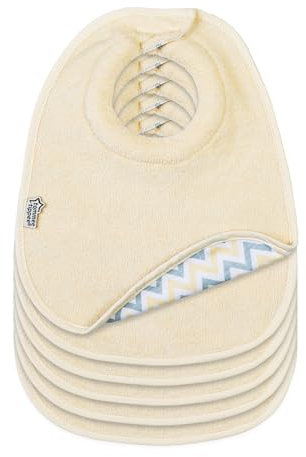 Tommee Tippee Milch-Lätzchen, Comfeefit, super weich und extra saugfähig, verstellbar und wendbar, OEXO-TEX zugelassenes Material, 6 Stück, Gelb