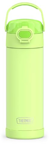 THERMOS FUNTAINER 16 Ounce Stainless Steel Vacuum Insulated Bottle with Wide Spout Lid, Neon Lime