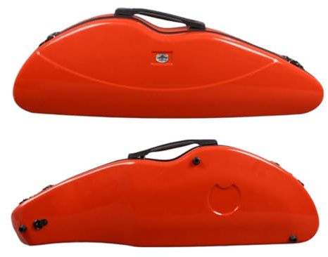 YoungMonic Estuche para violín de fibra de carbono de tamaño completo 4/4, ligero, fácil de transportar (rojo)