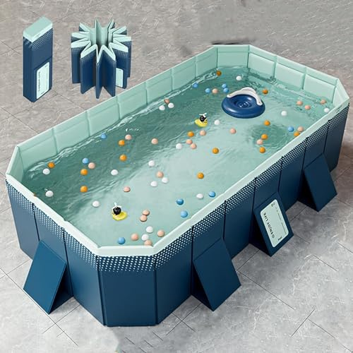 Piscina Pieghevole,Piscina non gonfiabile per famiglie in PVC Piscina rettangolare per cani di taglia grande da giardino all'aperto,piscina all'aperto adatta per Bambini e Adulti,400cm/157.48in