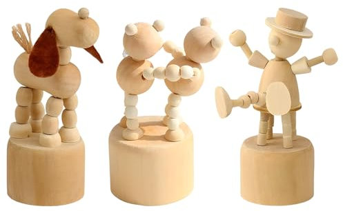 CHENKEE Figure in Legno per Bambini, di Artigianato per Feste di Compleanno per Bambini, Animali in Legno da Dipingere, Giocattoli Educativi, Ornamenti per Mobili,Giocattoli(Stile 2)