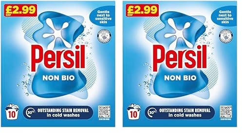 Persil Non Bio Washing Powder gentle next to sensitive skin for outstanding stain removal in cold washes 10 washes (500 g) (Pack of 2)