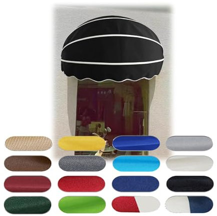 140/150/160/170 Cm Tende Da Sole Da Balcone, Tende Cappottina Da Sole, Tettoia A Cupola Pieghevole Per Porte, Tende Da Sole A Cupola, For Cortile Negozio Cafe Giardino(Black,160cm-62.99in)