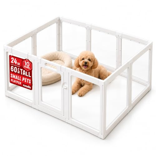 Fuskee Dog Playpen, Dog Crate, 24 Inch Tall Play Pen, Acrylic Playpen