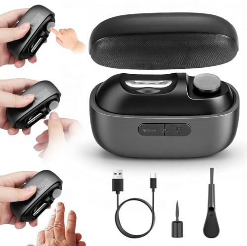 2026 3 in 1 Electric Nail Clippers, Trimmer & Polisher with LED Light, Type-C Rechargeable & Quiet Smart Automatic Nail Clipper, Safe for All Ages (Black)
