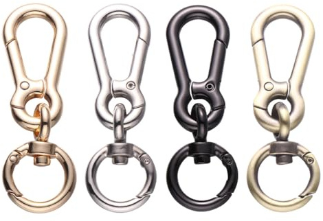 Alasum 3pcs Gunmetal Dog Leash Spring Ring Keychain Hooks, Metal Bag Buckles for DIY Luggage Accessories, Rope Strap Replacement Clips Suitable for Pet Leash and Shoulder Strap