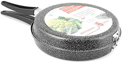 Home in Rombo Paletta per Omelette con Rivestimento Antiaderente, 26 cm, Pietra, Nero
