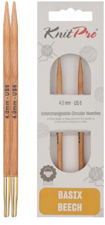 KnitPro Basix Beech Austauschbare Nadelspitzen 5 (13cm) | 4mm