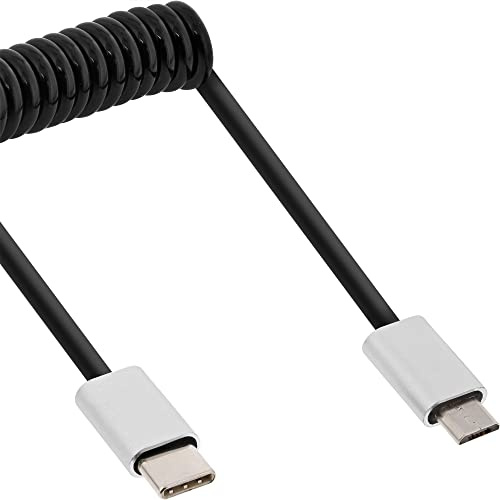 InLine 35866 câble USB 0,5 m USB 2.0 USB C Micro-USB B Aluminium, Noir