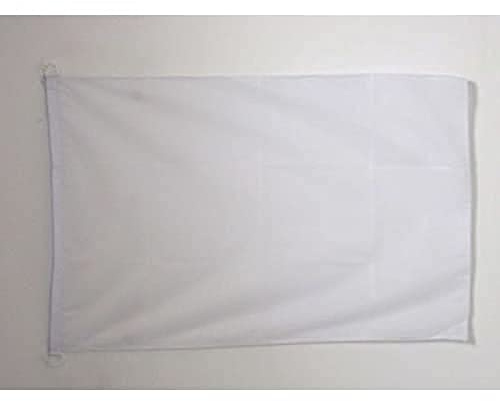 AZ FLAG Bootsflagge Einfarbig Weiss 150x90 cm Kunststoffringe | Für außen und Boote Bootsflagge wetterfest mit doppelten Nähten und verstärkten Kanten Mesh-Polyester