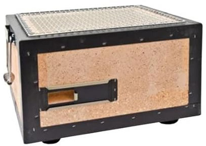 Konro Grill – Barbecue japonais traditionnel au charbon de bois en diatomite naturelle – Idéal pour Yakitori & Yakiniku – Grill de table compact – Fait main au Japon – Petit (31x23x20 cm)