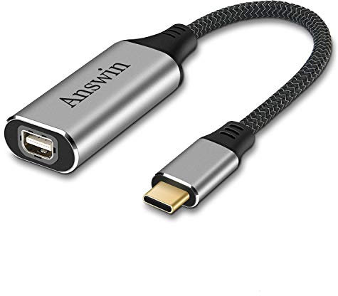Answin USB C to Mini Displayport (4K@60Hz), Thunderbolt 3 to Mini DisplayPort Adapter for iPhone 15 Series, M1/M2 MacBook, MacBook Air/Pro 2016-2023, Galaxy S8-S23, Steam Deack and Rog Ally