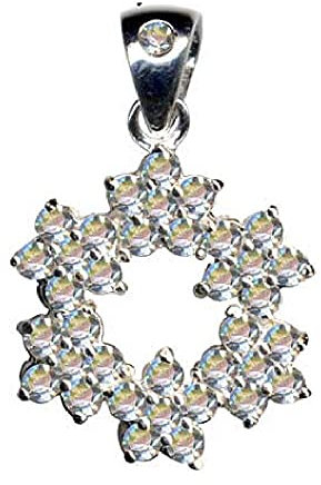 KETTENANHÄNGER Blüte/Echt Silber 925 mit Zirkonia/Jugendstil Design/Steinarbe: klar weiss/Online Shop Schmuck kaufen / 51053