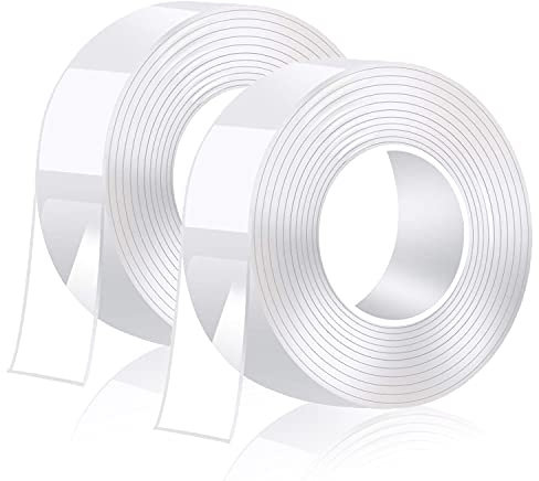 6M Nastro Biadesivo Extra Forte Trasparente Lavabile Riutilizzabile, Rimovibile Non Lascia Tracce Nano Potent Tape, Multifunzionale Antiscivolo Nastro Adesivo Per Muro, Casa, Ufficio.