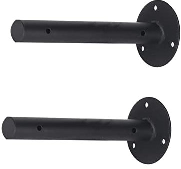 2 Stück Schwarze Dekorative Wand Regalträger aus Rundem Rohr,Versteckte DIY-Regalhalterung,Einfache Konsolenhalterung, Küchen-Wohnzimmer-Garten-Badregal,mit Schrauben (30cm/11.8in)