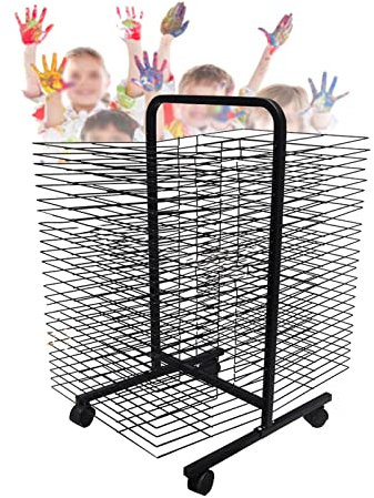 ZXFF Handytraining- Racks Der Mobilen Kunst, Malerei-Trockenständer, Schutz Von Kunstwerken Beim Trocknen, Platzsparende Regale, Künstler-Leinwand-Paneele, Papier, Drucke 50 (Size : 50 Layers)