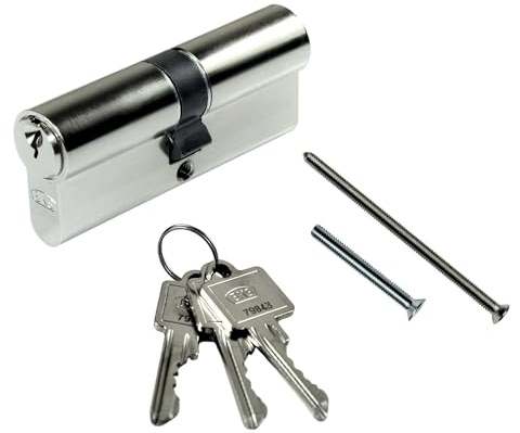 BKS Profilzylinder/Türschloss PZ 88, Baulänge: 27/27 bis 80/80 wählbar, in SN-TEC Schließung incl. SN-TEC Schlüssel (mit 3 Schlüsseln, 35/35 mit beidseitiger GF)