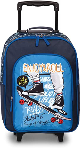 Fabrizio Kindertrolly Kinder Reisetasche Skater blau 32 x 42 x 16/21 cm Vol. 17 l Polyester Weichgepäck