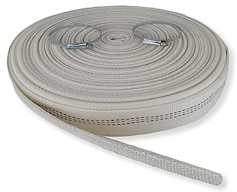 ZYIY 30m Feuerwehr Schlauch 1 Zoll Abflussschlauch 100Fuß Industrieschlauch|Feuerwehrschlauch|Bauschlauch|Flachschlauch|Schlauch mit 2Clips Geeignet für landwirtschaftliche Bewässerung im Garten Pumpe