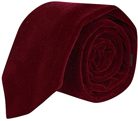 King & Priory Cravatta in velluto rosso bordeaux di lusso