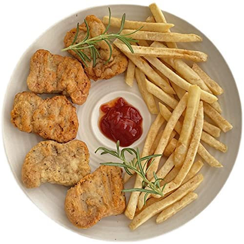 HACLEN Pommesschalen Aus Porzellan, 2 Stück, Durchmesser 19,5Cm Keramik Untertassen Teller, Für Pommes Frites, Snacks Und Dips