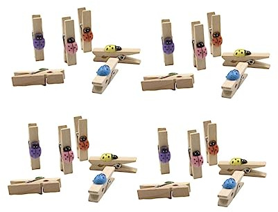 Cabilock Clip Foto in Legno Colore Casuale 30 Pezzi Perfette per Parete Fotografica DIY e Esposizione Personale Finitura Raffinata e Resistente per Decorazioni da Parete Casa
