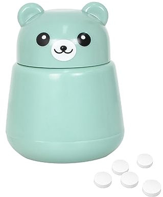 Pill Crusher,Lovely Bear Shape Pill Grinders,Multifunction Pill Cutter,Perfect Pill Splitter for Small Pills,Plastic Portable Pill Press,Cuts Pills into Fine Powder,for Elderly, Children, Pets (green)