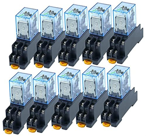 KLVN 10pcs MY2P HH52P MY2NJ 12V/24V AC/DC Bobina de propósito General Dpdt Micro Mini relé con zócalo (Size : DC 12V)