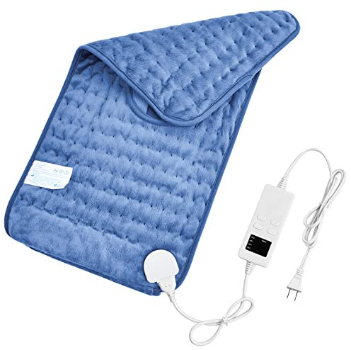 Cuscino riscaldante elettrico con spegnimento automatico, tecnologia di riscaldamento veloce e protezione da surriscaldamento, 6 livelli di temperatura, cuscino riscaldante sicuro con 4 tipi di timer