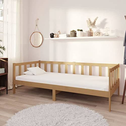 ShGaxin Tagesbett mit Matratze 90x200 cm Honigbraun Massivholz Kiefer, Schlafsofa, Daybed, Bettsofa, Sofa Bed, Sofabett, Schlafcouch, Jugendbett, Bettgestell, Bettcouch - 3083607