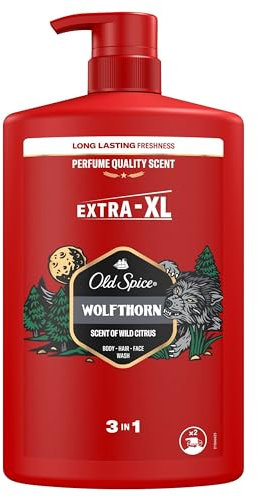 Old Spice Wolfthorn 3-in-1 Duschgel für Haar, Gesicht und Körper 1000 ml Pumpspender, langanhaltende Frische, Duft in Parfumqualität, Tiefenreinigung