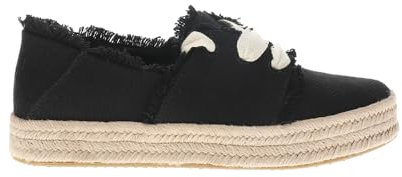 TOMS Alpargata Carolina con cordones para mujer, Negro Beachside Woven/Fray, 6
