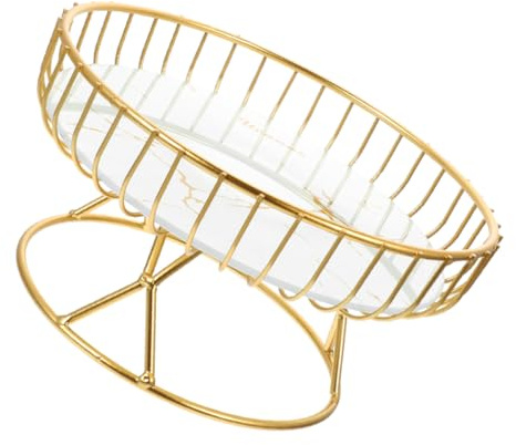 Amosfun Cestino Portafrutta in Ferro Bianco Grande, Vassoio in Filo Metallico Per Snack e Frutta, Centrotavola Decorativo Per Cucina e Soggiorno, Adatto Per Casa, Hotel e Picnic