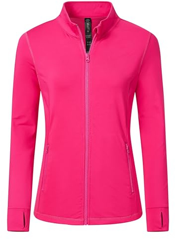 MoFiz Veste Sport Femme Veste Running Femme Polaire Chaude Veste Légère Sweat Zippé Rose-B L