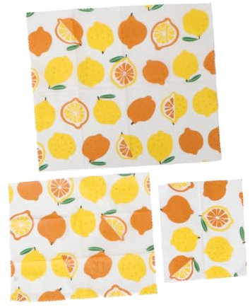 PLAFOPE 3pcs Beeswax Food Wraps Reusable Wax Wraps Beeswax for Fresh Produce Fruits Cheese Bread