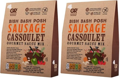 Gordon Rhodes' Bish Bash Posh Sausage Casserole Recipe Sauce Mix with Sweet red Paprika and Herbs. Easy to Prepare - Gluten-Free & Suitable for Vegetarians (1x 75gm) (Pack of 2)