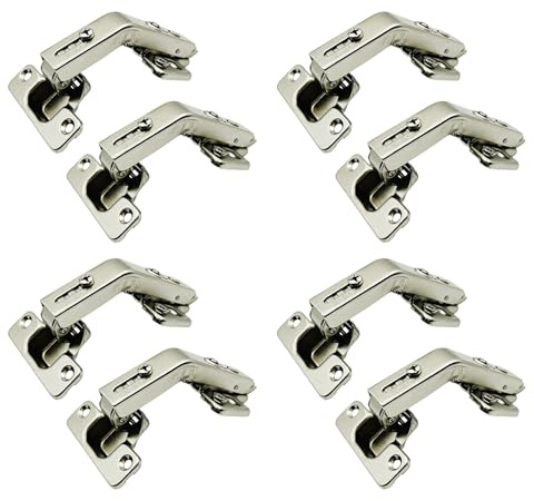LOOTICH 135 Grado Clip-on 35 mm Bisagra de Ángulo para Puertas Plegables Bisagras de Esquina Especial para Puerta de Mueble Armario de Cocina Angular Juego de 8 piezas