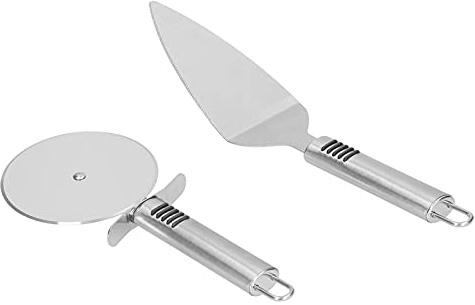 Cáscara de Pizza, Rueda Cortadora de Pizza, Paleta de Espátula para Pizza, 2 Piezas de Espátula para Pizza de Acero Inoxidable, Mini Cortador de Pizza, Pala para Pizza con