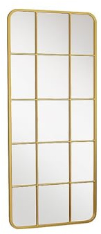 Vente-unique-Espejo Ventana de Metal - L. 60 x Alt. 140 cm - Dorado - SCIARA