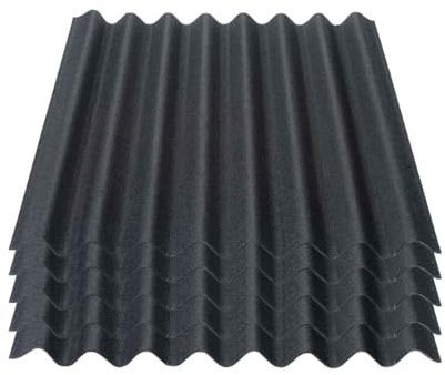 Onduline Easyline Dachplatte Wandplatte Bitumenwellplatten Wellplatte 5x0,76m² - schwarz