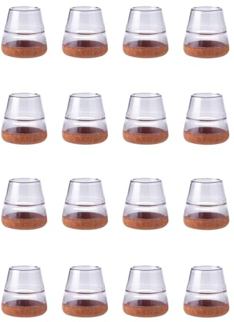 INOVASHON Extra Small Chair Leg Floor Protectors, 16pcs Silicone Chair Leg Caps for Hardwood Floor, Non-Slip Floor Protectors for Furniture Legs, Protecte Floors from Scratches (Fit: 15-21mm)