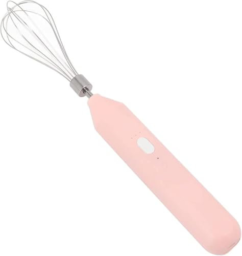 Batidora De Mano Eléctrica, Fabricante de Espuma De Mano Tres Velocidades Diferentes,Batidor Eléctrico, Mezclador De Buceo Inalámbrico Pequeño, Espumador De Leche Portátil Recargable para Cocina (Rosa