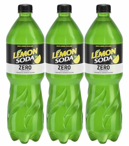 3X Lemonsoda Zero Bibita Analcolica al Succo di Limone della Sicilia Senza Zuccheri Aggiunti 1L