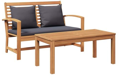 vidaXL Gartenbank Natur 110 x 64 x 76.5 cm Teak-Massivholz, Gartenmobiliar, Teakstuhl, rustikale Sitzgelegenheiten, langlebiges Balkonsofa, Terrasse Bank, Patio