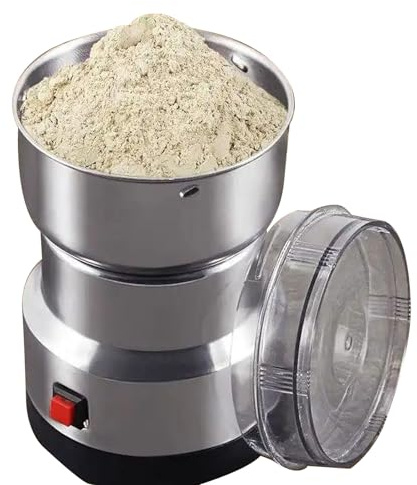 DOJBK Moulin À Grains À Moteur, Broyeur À Grains Professionnel en Acier Inoxydable De 300 G, Broyeur À Grains Élevés, Machine À Farine De Vanille, pour Moudre Les Céréales Et Les Racines