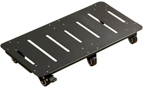 Support de plante roulant avec roulettes - Grand chariot de fleurs mobile pour intérieur/extérieur - Noir 50 x 25 cm - Parfait pour pots et pots de fleurs